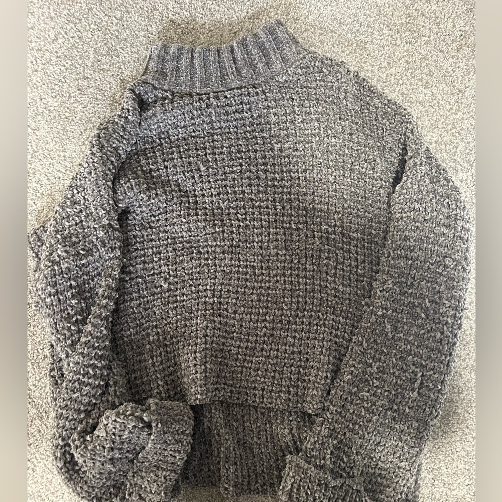 green cozy sweater